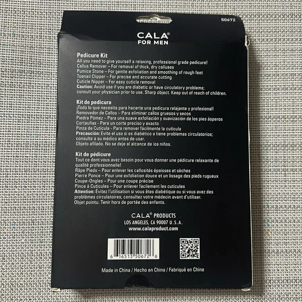 CALA Men’s Proffesional Grade Pedicure Care Kit Travel Set of 4